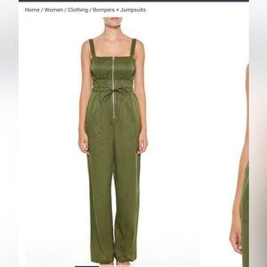 Zip-Up Tie-Front Jumpsuit